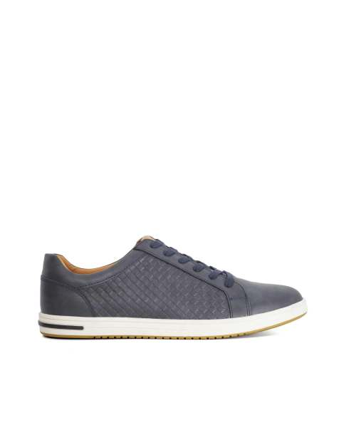 Dune London Wide fit tezzy weave wf trainers in navy - view 1
