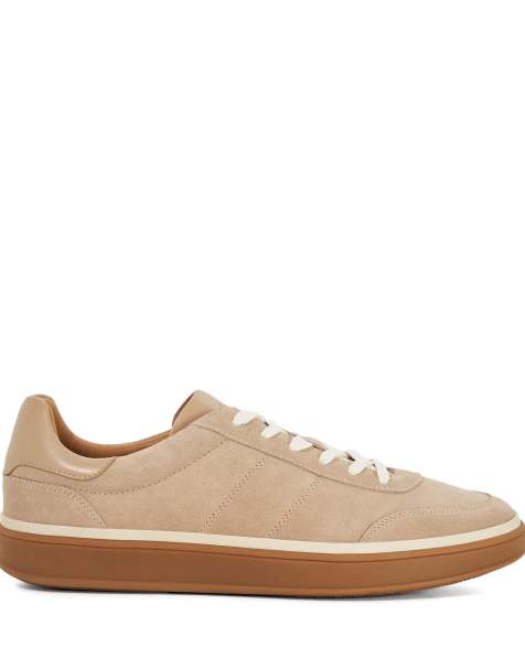 Dune London Wide fit tony trainers in beige - view 1