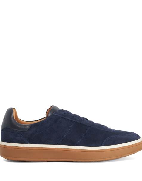 Dune London Wide fit tony trainers in navy - view 1