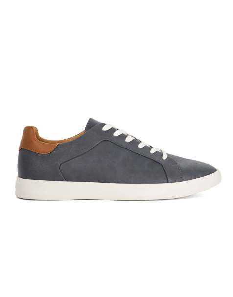 Dune London Wide fit traces trainers in navy - view 1