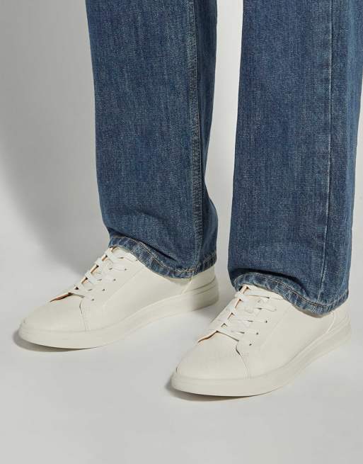 Dune London Wide fit traces trainers in white, 3 of 4
