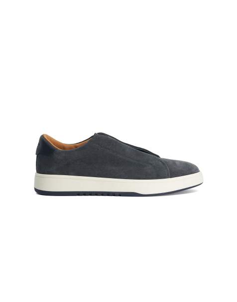 Dune London Wide fit troys wf trainers in navy - view 1