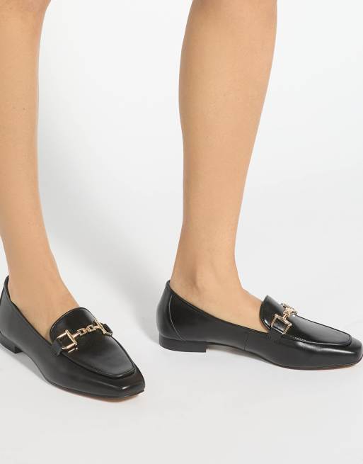 Dune London Wide fit wf grained loafers in black, 3 of 4