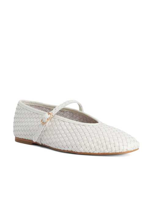 Dune London Wide fit wf headliner ballet pumps in ecru, 2 of 4