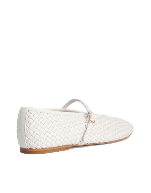 Dune London Wide fit wf headliner ballet pumps in ecru, 4 of 4