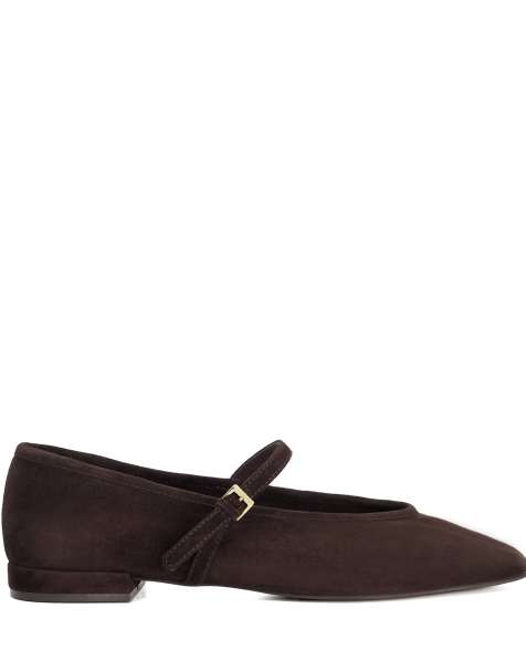 Dune London Wide fit wf hearthrob ballet pumps in brown - view 1