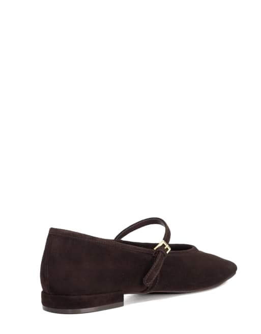 Dune London Wide fit wf hearthrob ballet pumps in brown, 2 of 4
