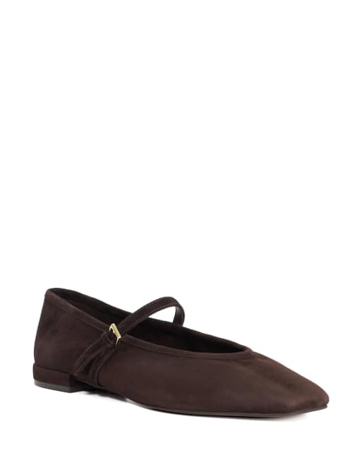 Dune London Wide fit wf hearthrob ballet pumps in brown, 4 of 4