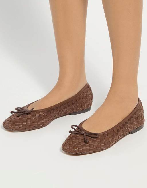 Dune London Wide fit wf heat ballet pumps in brown, 3 of 4