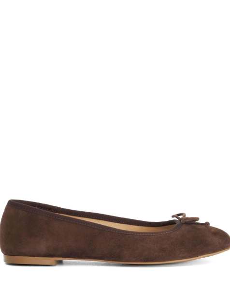 Dune London Wide fit wf helenne ballet pumps in brown - view 1