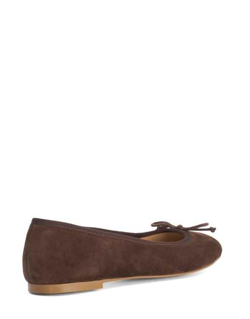 Dune London Wide fit wf helenne ballet pumps in brown, 2 of 3