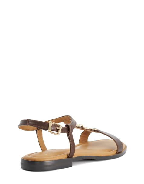Dune London Wide fit wf lollipops ankle strap sandal in tan - view 1
