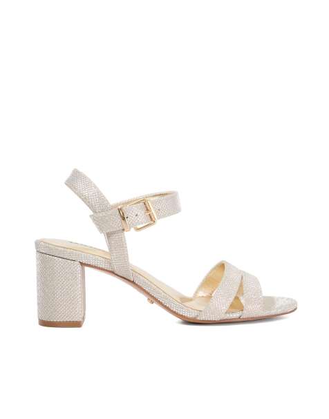 Dune London Wide fit wf merisa heeled sandals in gold - view 1
