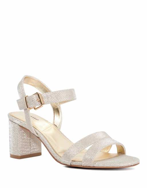 Dune London Wide fit wf merisa heeled sandals in gold, 2 of 4
