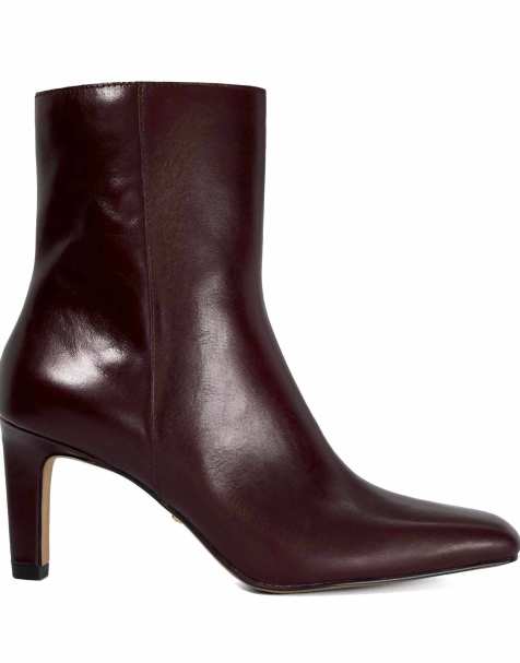 Dune London Wide fit wf ovation ankle boots in burgundy - view 1