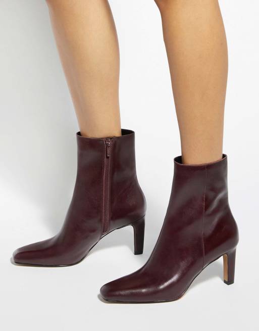 Dune London Wide fit wf ovation ankle boots in burgundy, 3 of 5
