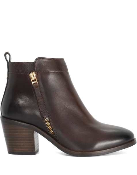 Dune London Wide fit wf paicing ankle boots in brown - view 1