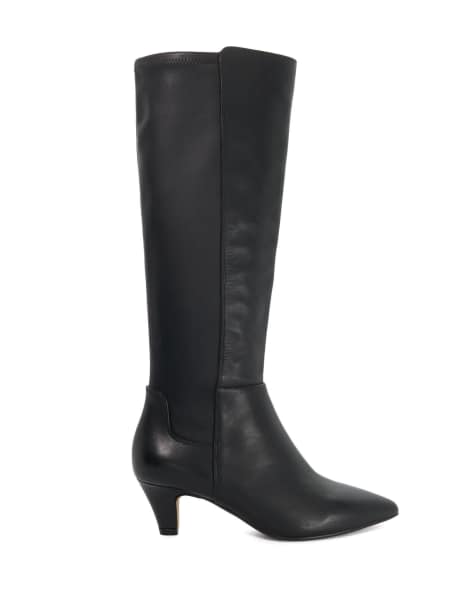 Dune London Wide fit wf sera knee high boots in black - view 1