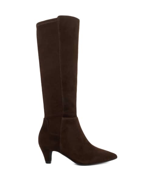 Dune London Wide fit wf sera knee high boots in brown - view 1
