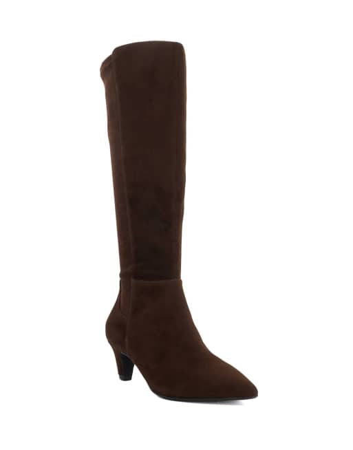 Dune London Wide fit wf sera knee high boots in brown, 2 of 3