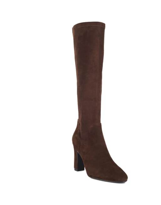 Dune London Wide fit wf simple knee high boots in brown, 4 of 5