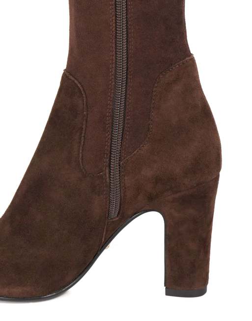 Dune London Wide fit wf simple knee high boots in brown, 5 of 5