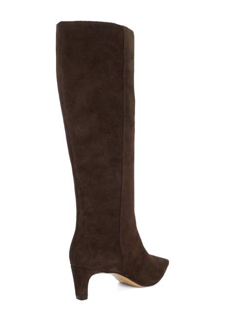 Dune London Wide fit wf smoulder knee high boots in brown, 2 of 3
