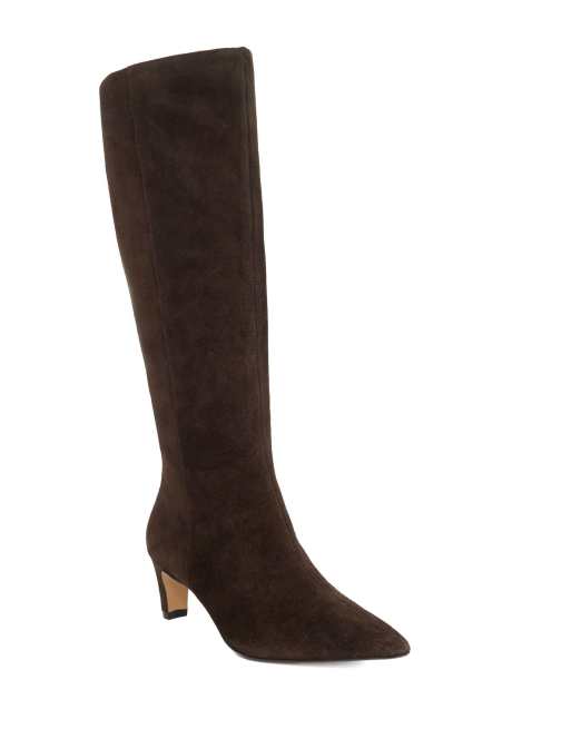 Dune London Wide fit wf smoulder knee high boots in brown, 3 of 3