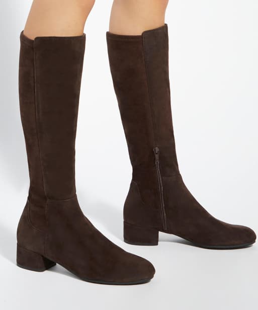 Dune London Wide fit wf tayla knee high boots in brown, 3 of 4