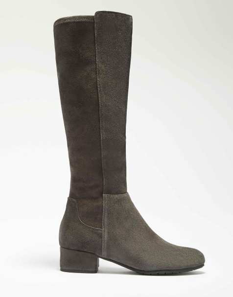 Dune London Wide fit wf tayla knee high boots in dark grey - view 1