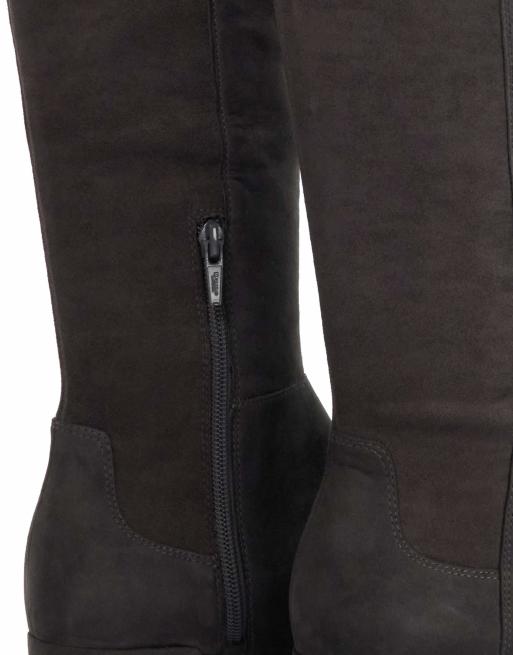 Dune London Wide fit wf tayla knee high boots in dark grey, 3 of 4