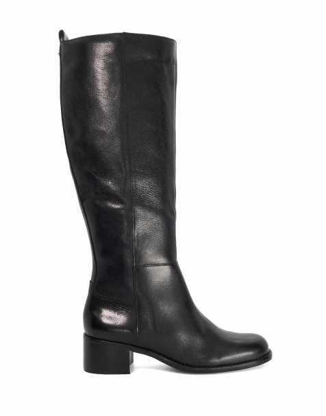 Dune London Wide fit wf turner knee high boots in black - view 1