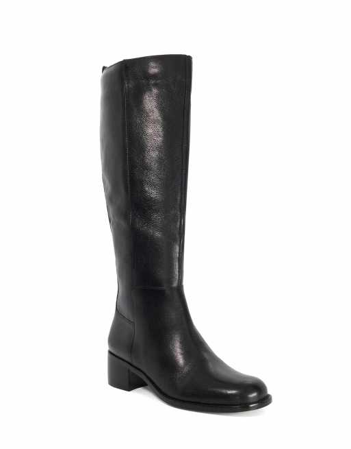 Dune London Wide fit wf turner knee high boots in black, 4 of 4