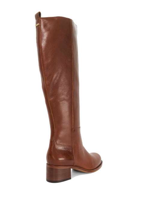 Dune London Wide fit wf turner knee high boots in tan, 2 of 4