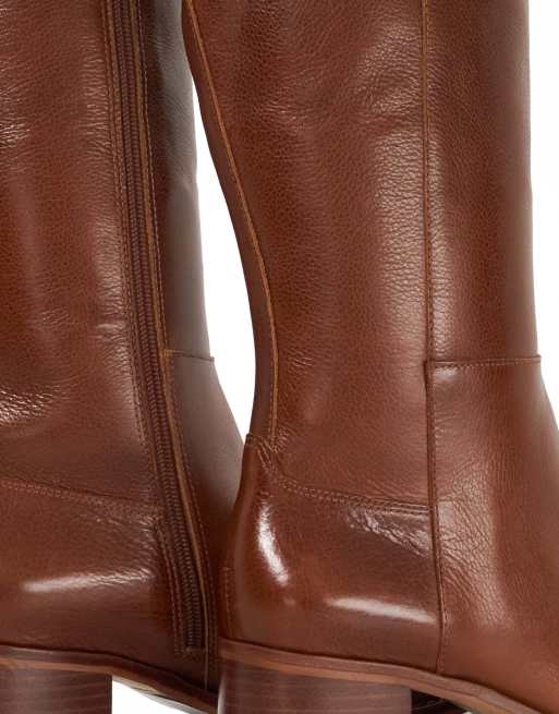 Dune London Wide fit wf turner knee high boots in tan, 3 of 4
