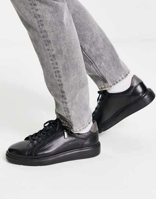 Mens side hot sale zip trainers