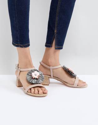 low heel leather sandals
