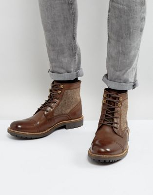 Dune Military Boot With Tweed Detail | ASOS