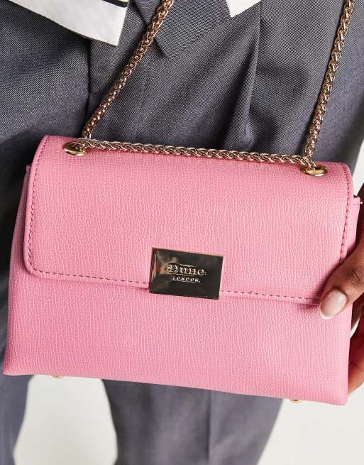 Dune – Mini-Schultertasche in kräftigem Rosa mit Tragekette, 4 von 4