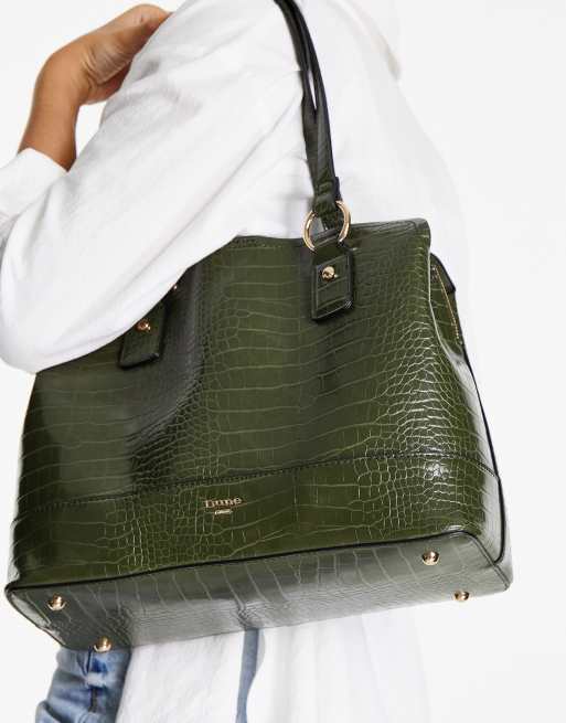 Mock croc tote on sale bag