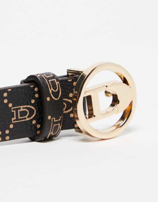 Dune monogram logo belt in brown