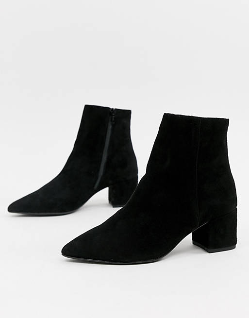 Dune Omarii suede mide heeled ankle boots in black