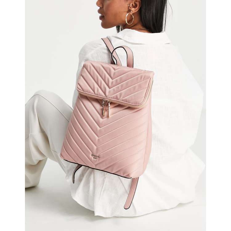 Dune padded chevron backpack in pink