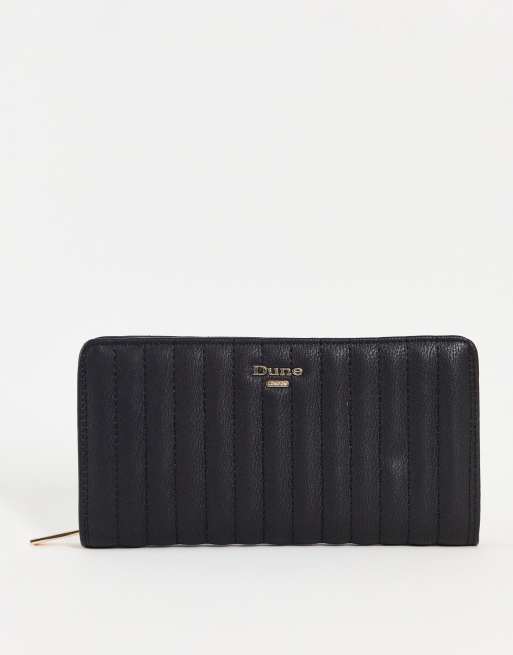 Dune pleat detail long purse in black