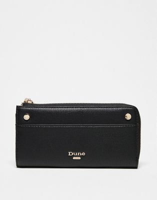 Dune zip purse in black - ASOS Price Checker