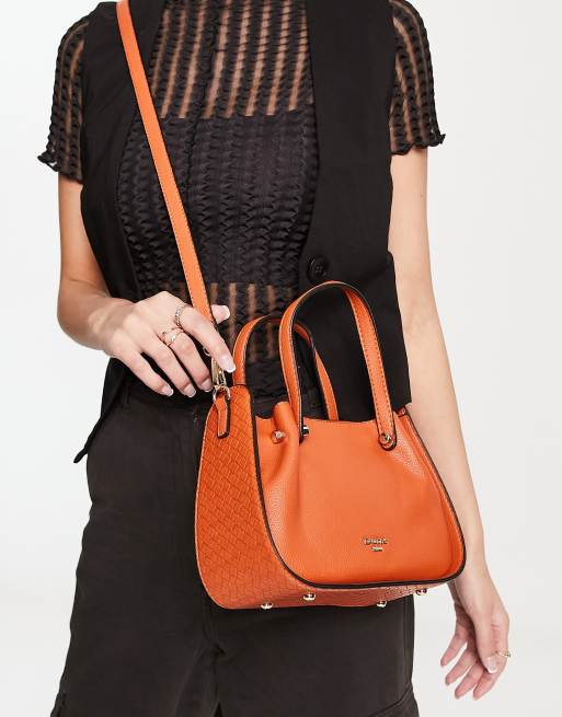 Dune PU plait detail mini bag in burnt orange ASOS