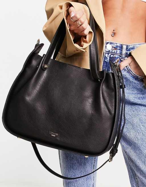 Dune PU plait detail tote bag in black ASOS