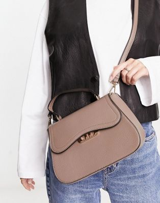 Dune PU top handle bag In taupe