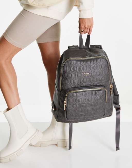 Grey cheap quilted backpack