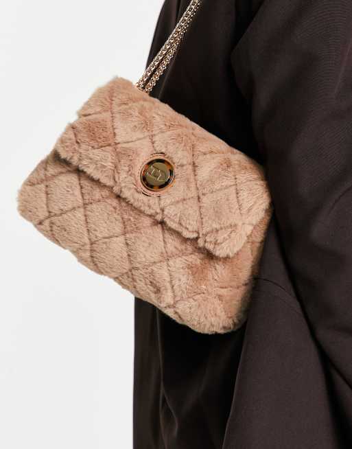 Dune quilted shoulder bag in camel ASOS